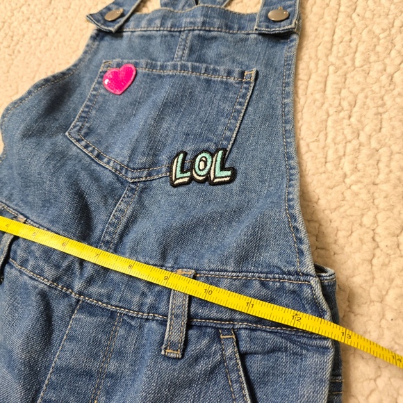 The Children's Place Denim Overalls with Embroidered Patches Girls' Size 6X/7 - Picture 13 of 15
